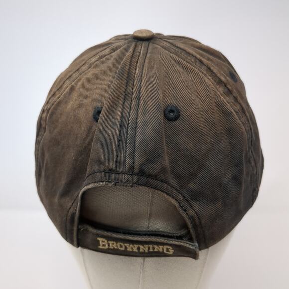 Browning Strapback Baseball Cap Black One Size Adjustable Embroidered 6 Panel - Picture 6 of 9